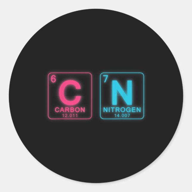 67 Meme Funny Teacher Science Periodic Table 6 7 B Classic Round Sticker (Front)