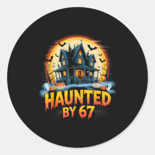 67 Meme Halloween Costume Haunted By 6-7 Brainrot Classic Round Sticker