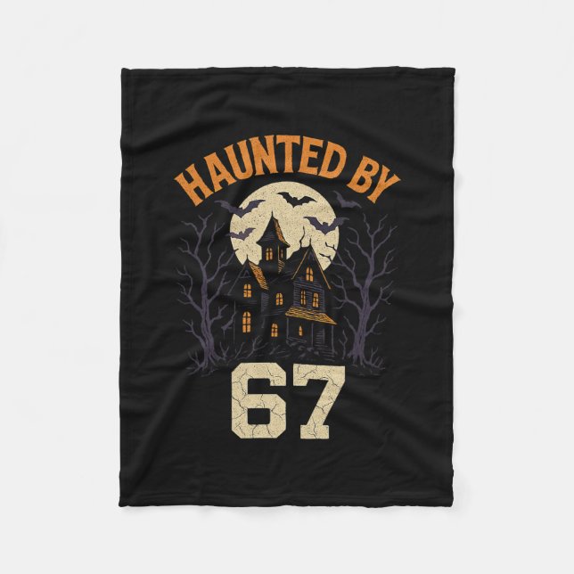 67 Meme Halloween Costume Haunted  Fleece Blanket (Front)