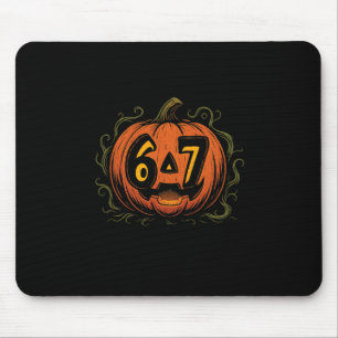 67 Meme Halloween Pumpkin - Six Seven Gen Alpha Z Mouse Pad