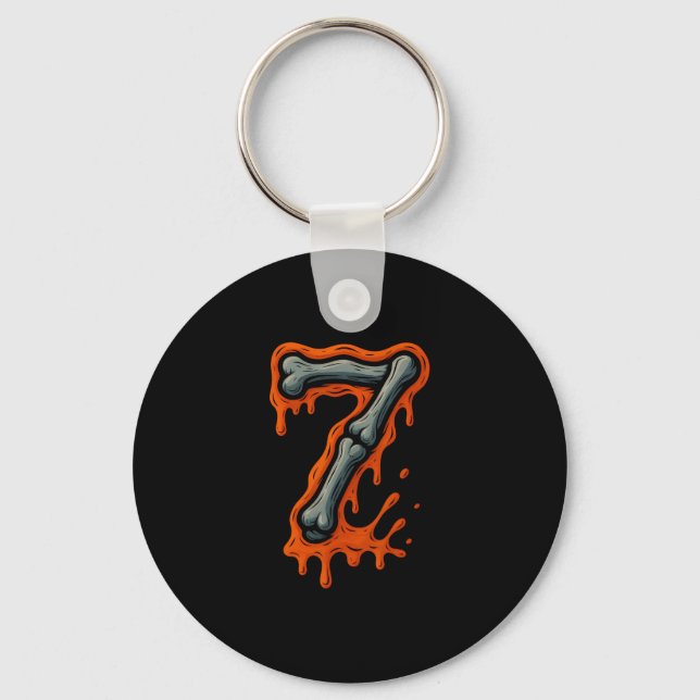 67 Meme Halloween Trendy Couple Matching Funny Six Keychain (Front)