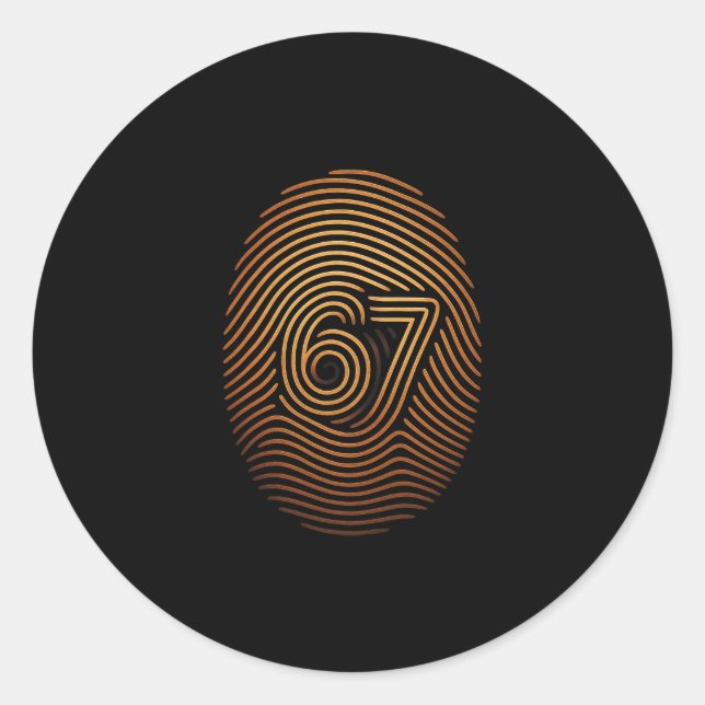 67 Meme Hidden Fingerprint Gen Z Alpha 6 7  Classic Round Sticker (Front)