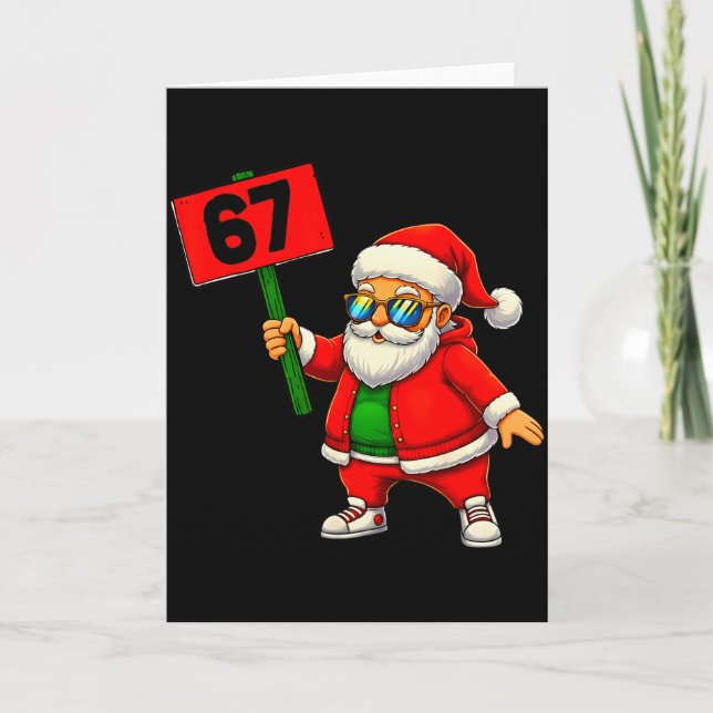 67 Meme Humor 6-7 Funny Six Seven Christmas  Card (Front)