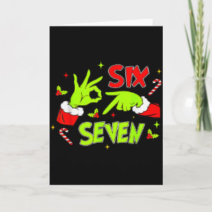 67 Meme Humor 6 7 Funny Six Seven Christmas  Card