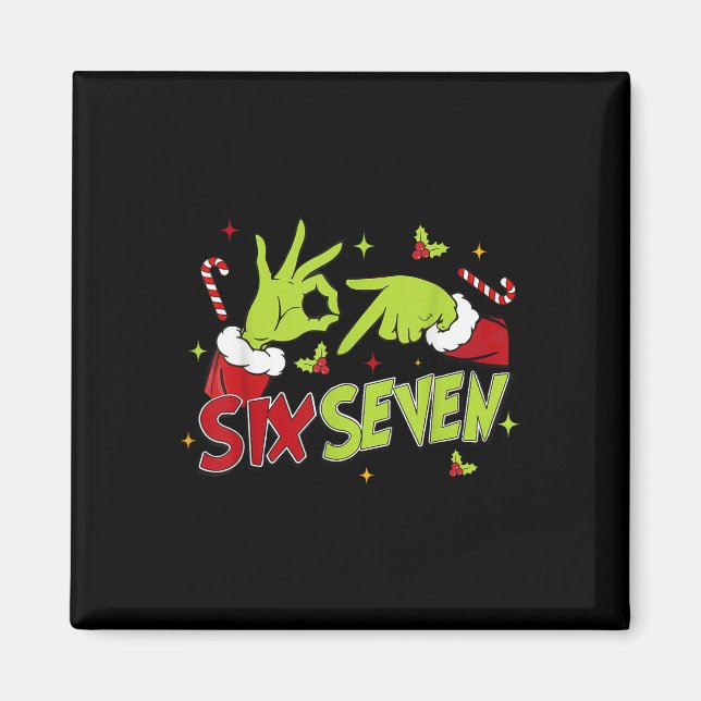 67 Meme Humor 6-7 Funny Six Seven Christmas  Magnet (Front)