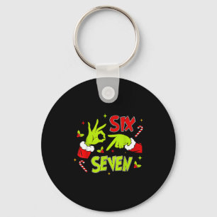 67 Meme Humor 6-7 Funny Xmas Six Seven Christmas Keychain