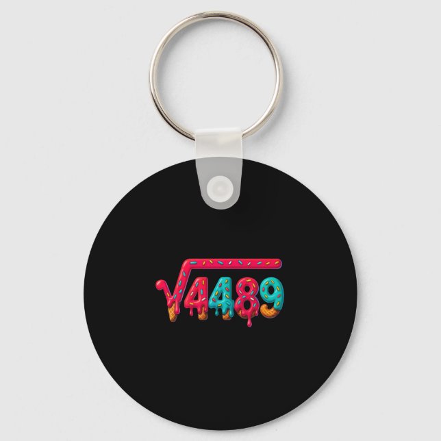 67 Meme Ice Cream Drip Square Root 4489 Gen Alpha  Keychain (Front)
