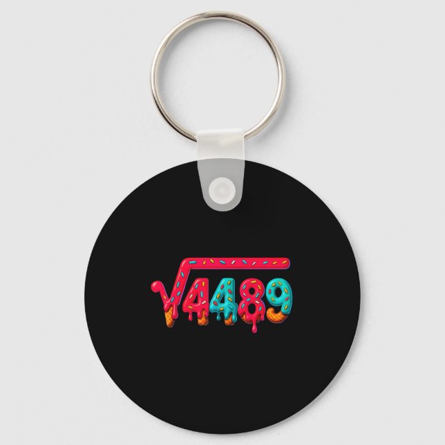 67 Meme Ice Cream Drip Square Root 4489 Gen Alpha  Keychain (Front)