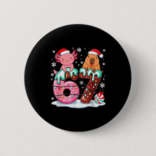 67 Meme Kawaii Axolotl Capybara Christmas Ice Crea Button