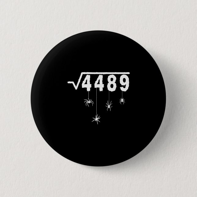 67 Meme Math Teacher 6 7 Halloween Spiders Square  Button (Front)