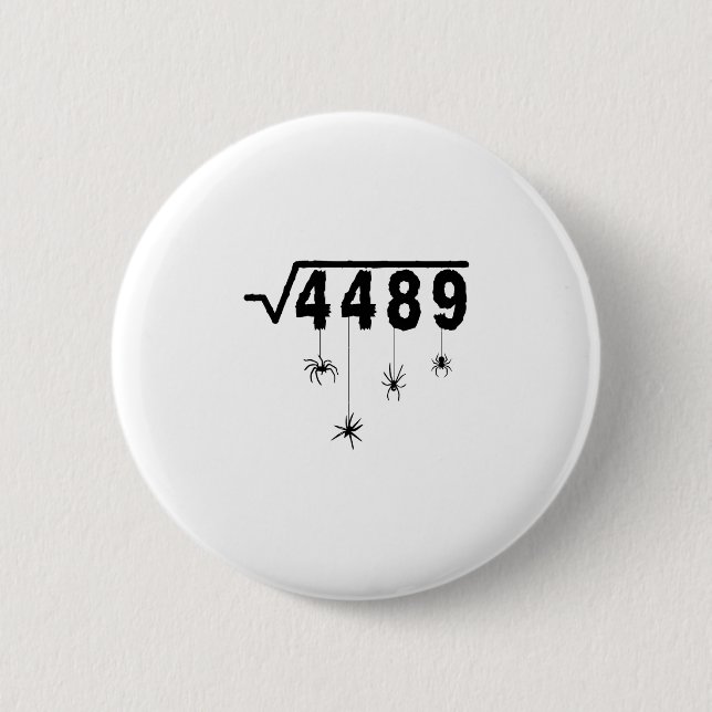 67 Meme Math Teacher 6 7 Halloween Spiders Square  Button (Front)