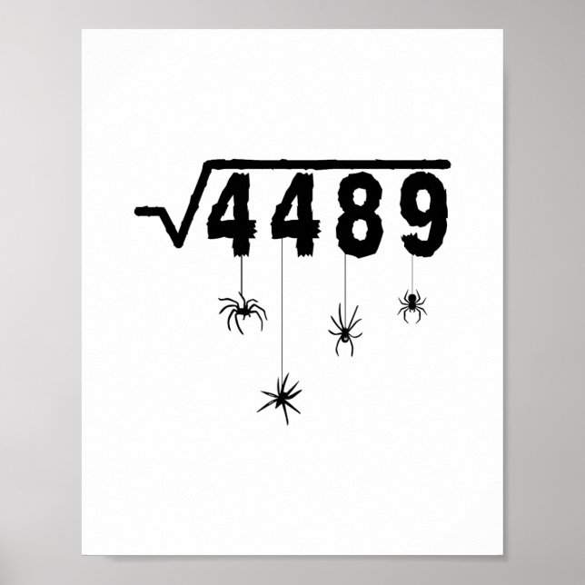 67 Meme Math Teacher 6 7 Halloween Spiders Square  Poster (Front)