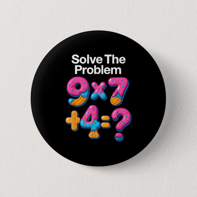 67 Meme Math Teacher Ice Cream Drip 6 7 Brainrot S Button (Front)