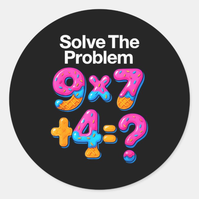 67 Meme Math Teacher Ice Cream Drip 6 7 Brainrot S Classic Round Sticker (Front)