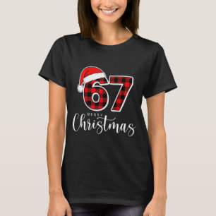 67 Meme Merry Christmas 67 Buffalo Plaid Xmas Retr T-Shirt