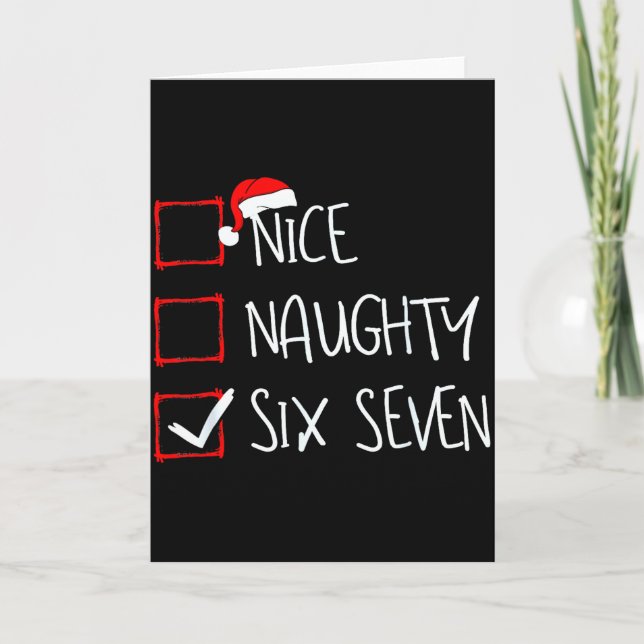 67 Meme Nice Naughty Six Seven Gen Alpha Funny Chr Card (Front)