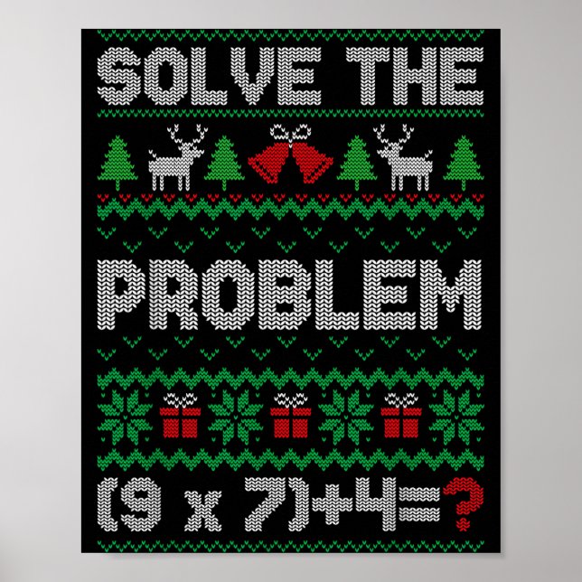 67 Meme Pemdas Math Joke Teacher Ugly Christmas Sw Poster (Front)