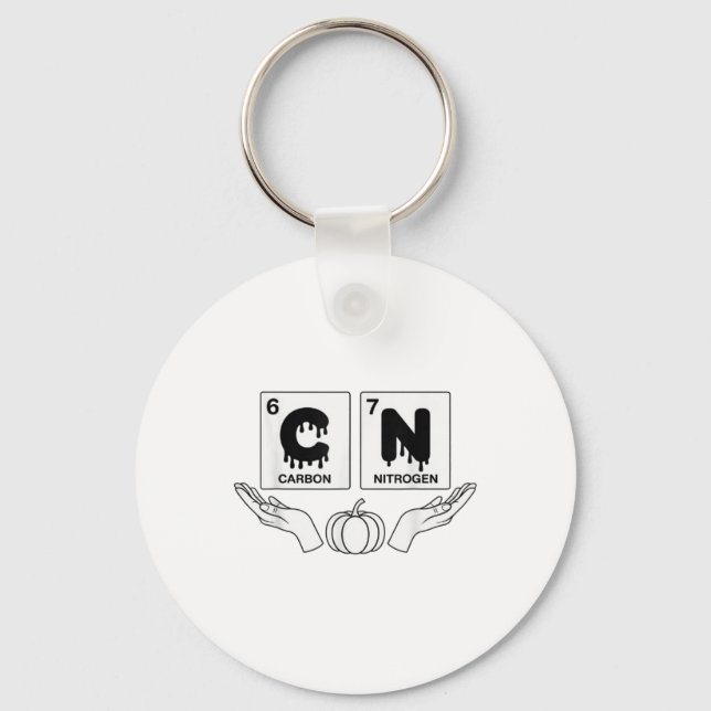 67 Meme Science Chemistry Funny Pumpkin Art Nerd J Keychain (Front)