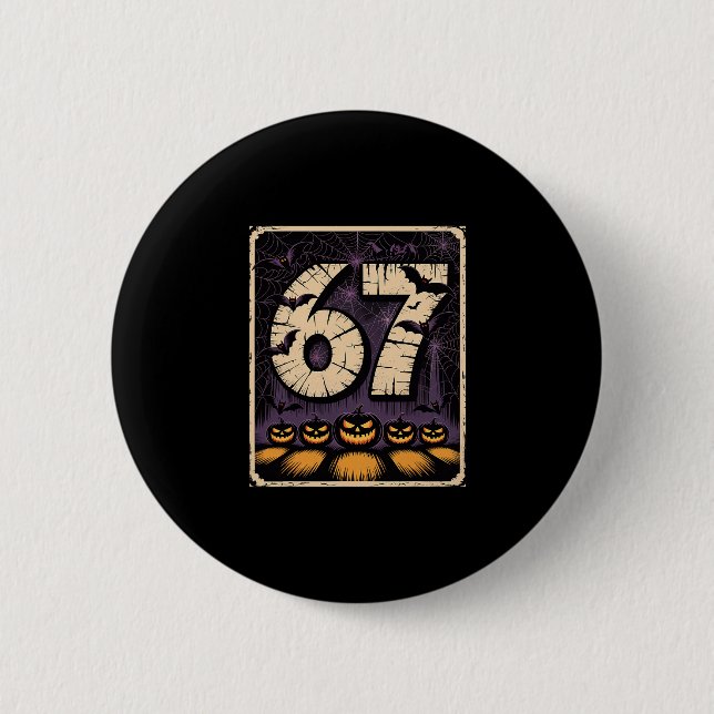 67 Meme Shirt Six Seven Funny Halloween Design  Button (Front)
