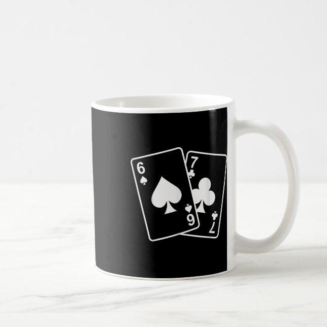 67 Meme Six Seven 6–7 Funny Playing Cards  Coffee Mug (Right)
