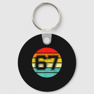 67 Meme Six Seven 6 7 Meme Funny Number Vintage Keychain