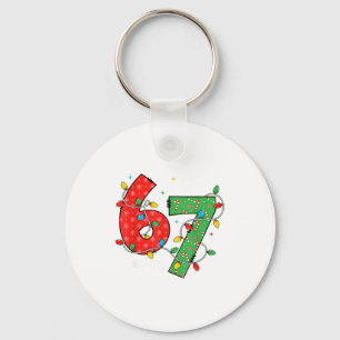 67 Meme Six Seven Brain Rot 6-7 Christmas Lights F Keychain