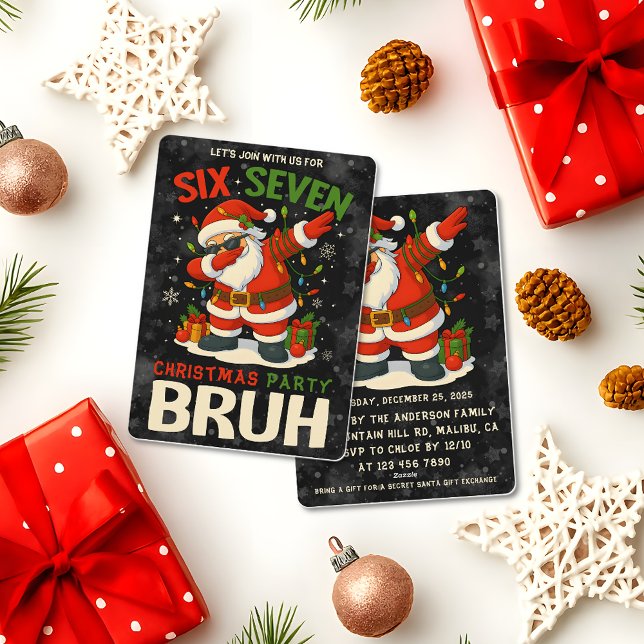 67 Meme Six Seven Bruh Funny Christmas 6 7 Invitation (Creator Uploaded)