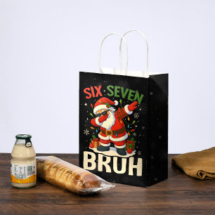 67 Meme Six Seven Bruh Funny Christmas 6 7 Medium Gift Bag