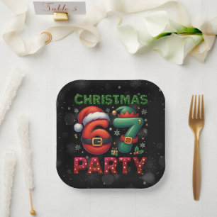 67 Meme Six Seven Bruh Funny Christmas 6 7 Paper Plates