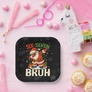 67 Meme Six Seven Bruh Funny Christmas 6 7 Paper Plates