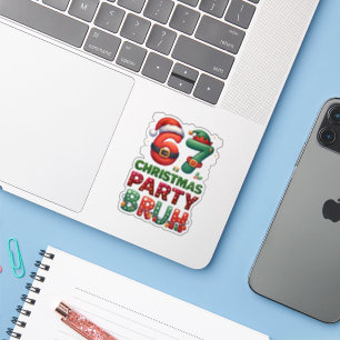 67 Meme Six Seven Bruh Funny Christmas 6 7 Sticker
