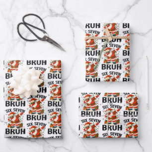 67 Meme Six Seven Bruh Funny Christmas 6 7 Wrapping Paper Sheets