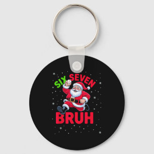 67 Meme Six Seven Bruh Santa Baseball Christmas Bo Keychain