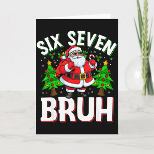 67 Meme Six Seven Bruh Santa Funny Christmas Kids Card