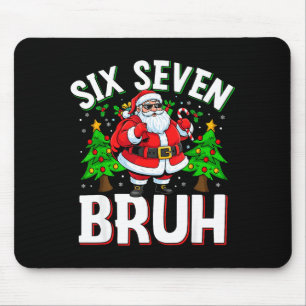 67 Meme Six Seven Bruh Santa Funny Christmas Kids Mouse Pad