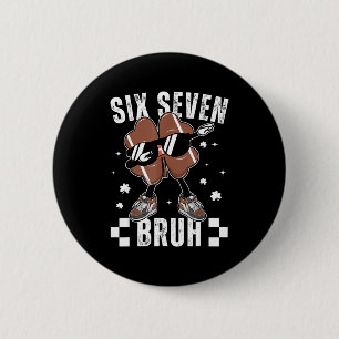 67 Meme Six Seven Bruh Shamrock Football St Patric Button