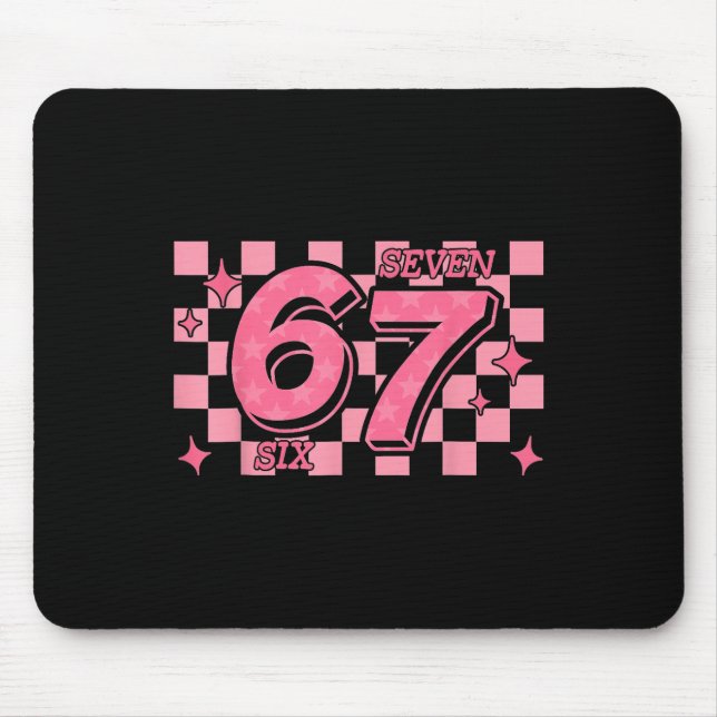 67 Meme Six Seven Checkered  Mouse Pad (Front)