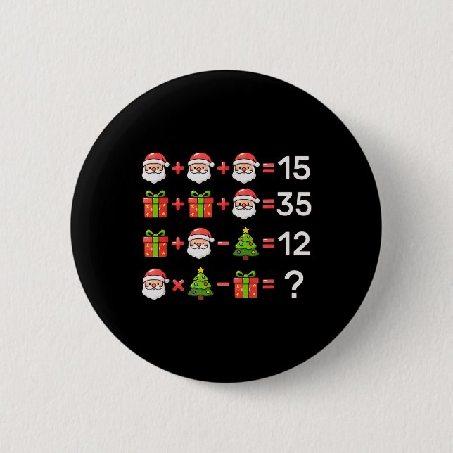 67 Meme Six Seven Christmas Math Equation Xmas Log Button (Front)