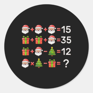 67 Meme Six Seven Christmas Math Equation Xmas Log Classic Round Sticker