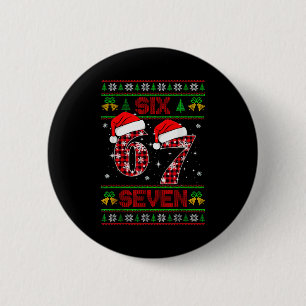 67 Meme Six Seven Christmas Ugly Sweater For Kids Button