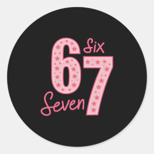 67 Meme Six Seven Classic Round Sticker