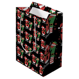67 Meme Six Seven Elf Christmas Santa Hat Medium Gift Bag