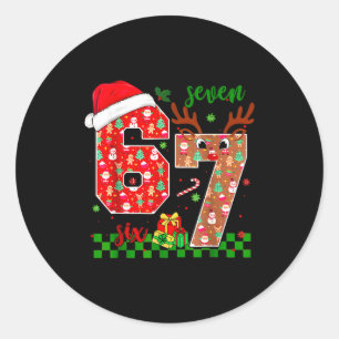 67 Meme Six Seven For Kids Women Men Boys Girls Ch Classic Round Sticker