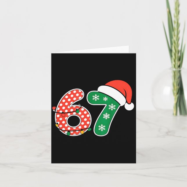 67 Meme Six Seven Funny Christmas 6 7 Meme Men Wom Card (Front)