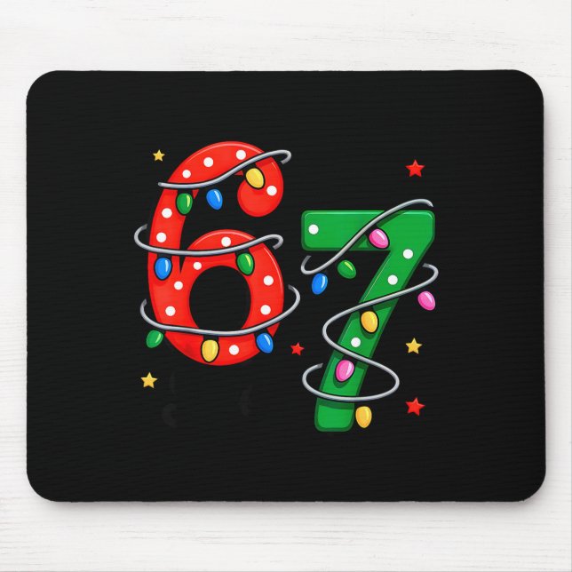 67 Meme Six Seven Funny Christmas Pajamas Boys Gir Mouse Pad (Front)