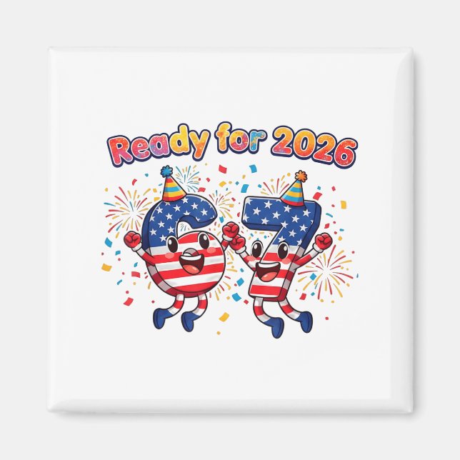 67 Meme Six Seven Funny New Year 2026 Party Men Wo Magnet (Front)