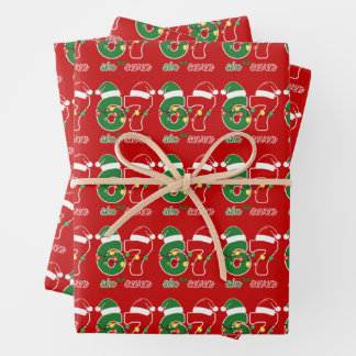 67 Meme Six Seven Gen Alpha Christmas Wrapping Paper Sheets