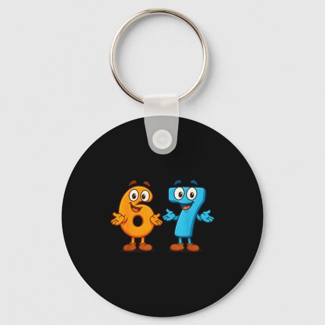 67 Meme Six Seven Kids Number Blocks Math Teacher  Keychain (Front)