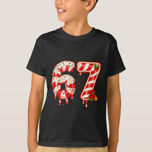 67 Meme Six Seven Merry Christmas Xmas Cream Drip  T-Shirt
