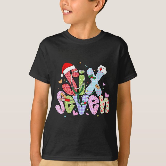 67 Meme Six Seven Nurse Christmas Funny Nursing Wo T-Shirt (Front)